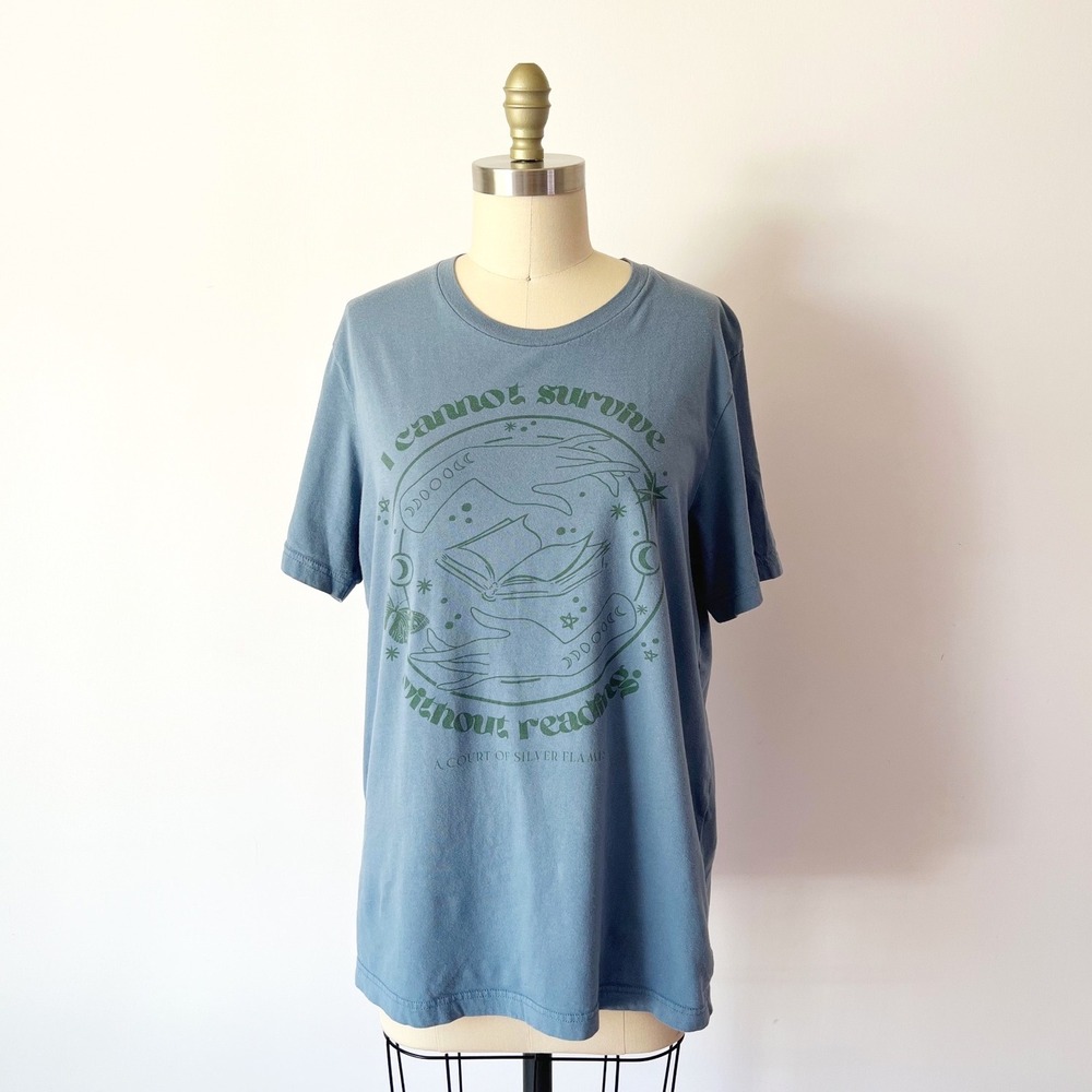 The Bookish Box T-Shirt Blue A Court of Silver Flames ACOTAR Graphic Tee